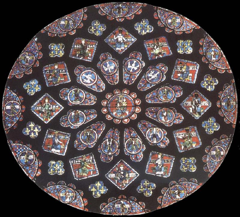  Rose window, northern transept, cathedral of Chartres, France